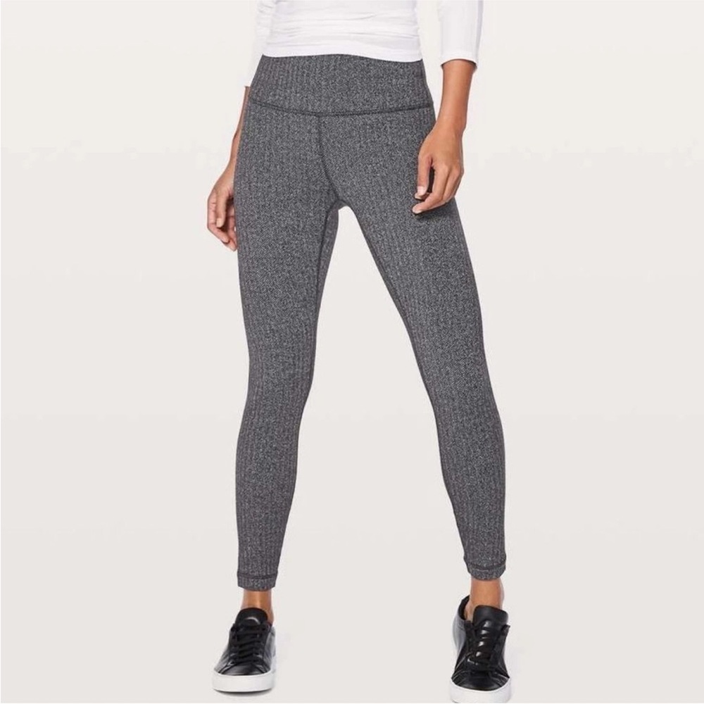 lululemon athletica Gray Ribbed High-Rise Leggings